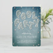 Splish Splash Birthday Bash Pool Party Invitation Kaart (Staand voorkant)