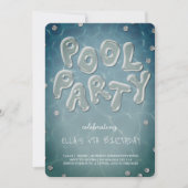 Splish Splash Birthday Bash Pool Party Invitation Kaart (Voorkant)