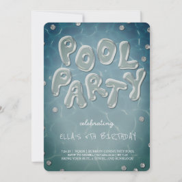 Splish Splash Birthday Bash Pool Party Invitation Kaart