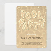 Splish Splash Birthday Bash Pool Party Invitation Kaart (Voorkant / Achterkant)