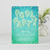 Splish Splash Birthday Bash Pool Party Invitation Kaart (Staand voorkant)