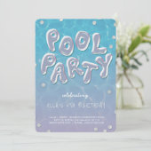 Splish Splash Birthday Bash Pool Party Invitation Kaart (Staand voorkant)