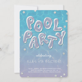 Splish Splash Birthday Bash Pool Party Invitation Kaart
