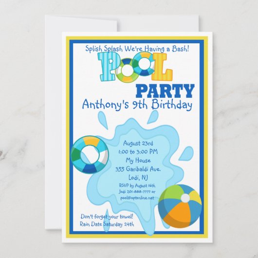 Splish Splash Boys Pool Kaart (Voorkant)