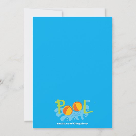 Splish Splash Boys Pool Party Birthday Invite Kaart (Achterkant)