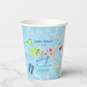 Splish Splash Boys Verjaardag Zwembad Party Papieren Bekers (Achterkant)