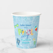 Splish Splash Boys Verjaardag Zwembad Party Papieren Bekers (Voorkant)