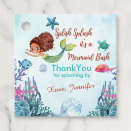 Splish Splash Bruine Zeemeermin Bash Dank u Bedankjes Labels