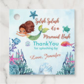 Splish Splash Bruine Zeemeermin Bash Dank u Bedankjes Labels (Voorkant)
