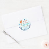 Splish Splash Bruine Zeemeermin Bash Dank u Ronde Sticker (Envelop)