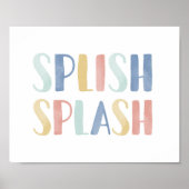 Splish Splash Colorful Kind Bathroom Decor Poster (Voorkant)