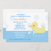 Splish Splash Duck Baby shower Invitation 5x7 Kaart (Voorkant / Achterkant)