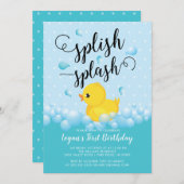 Splish Splash Duck Verjaardag Uitnodiging (Voorkant / Achterkant)