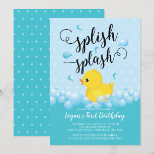 Splish Splash Duck Verjaardag Uitnodiging