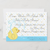 Splish Splash Ducky Baby shower Invitation Kaart (Voorkant)