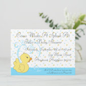 Splish Splash Ducky Baby shower Invitation Kaart (Staand voorkant)