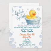 Splish Splash Ducky baby shower Kaart (Voorkant / Achterkant)