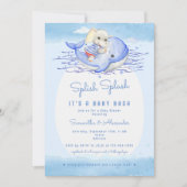 Splish Splash Elephant Boy Pool Party Baby shower Kaart (Voorkant)