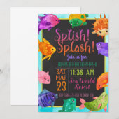 Splish Splash Fish Birthday Bash Uitnodiging (Voorkant / Achterkant)