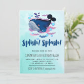Splish Splash Fish Birthday Bash Uitnodiging (Staand voorkant)