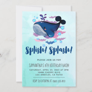 Splish Splash Fish Birthday Bash Uitnodiging