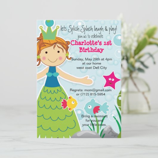 Splish Splash Fun Water leukste uitnodiging (Staand voorkant)