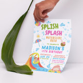 Splish Splash Glijbaan Feestje Bewerkbare Uitnodig Kaart