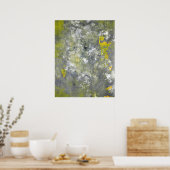 'Splish, Splash', grijze en gele Abstracte kunst Poster (Keuken)