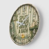 Splish Splash Havin' a Bath Farmhouse Bathroom Grote Klok (Hoek)