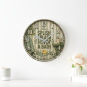 Splish Splash Havin' a Bath Farmhouse Bathroom Grote Klok (Huis)