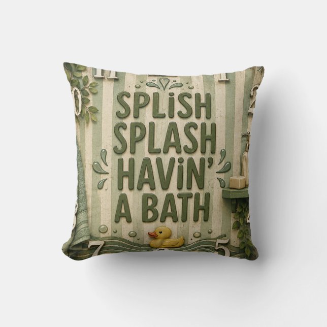Splish Splash Havin' a Bath Farmhouse Bathroom  Kussen (Voorkant)