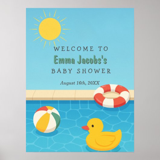 Splish Splash Het is een Baby Bash Baby shower Wel Poster (Voorkant)
