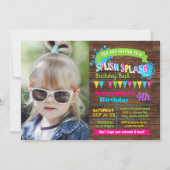 Splish Splash Hot Pink verjaardagsdagsdagsfoto Kaart (Voorkant)