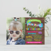 Splish Splash Hot Pink verjaardagsdagsdagsfoto Kaart (Staand voorkant)