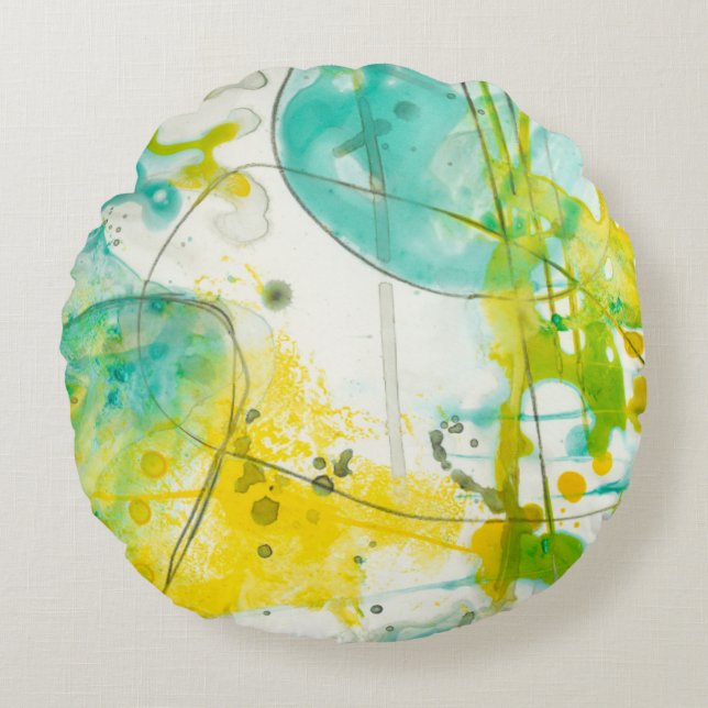 Splish Splash II Rond Kussen (Voorkant)