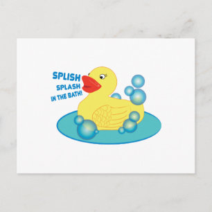 Splish Splash in het bad! Briefkaart