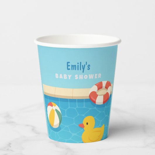 Splish Splash is een Baby Bash Baby shower Papieren Bekers (Achterkant)