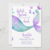 Splish Splash is een Mermaid Bash Birthday Party Kaart (Voorkant)