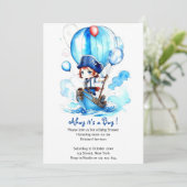 Splish Splash Joy: Nautisch Thema Jongen Baby show Kaart (Staand voorkant)