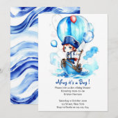 Splish Splash Joy: Nautisch Thema Jongen Baby show Kaart (Voorkant / Achterkant)