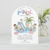 Splish Splash, Kids Pool Birthday Bash Kaart (Staand voorkant)