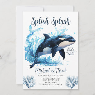 Splish Splash Killer Whale Boy Ocean Zee Verjaarda Kaart