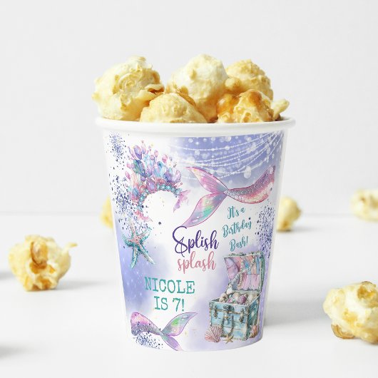 Splish splash magische zeemeermin verjaardag bash papieren bekers