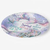 Splish splash magische zeemeermin verjaardag bash papieren bordje (Gekanteld)