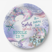 Splish splash magische zeemeermin verjaardag bash papieren bordje (Voorkant)