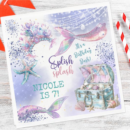 Splish splash magische zeemeermin verjaardag bash servet