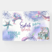 Splish splash magische zeemeermin verjaardag bash spandoek (Horizontaal)