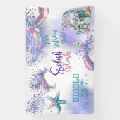 Splish splash magische zeemeermin verjaardag bash spandoek (Verticaal)