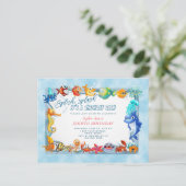 Splish Splash Meisje Unieke Achtste Zwembad Verjaa Briefkaart (Staand voorkant)