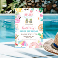 Splish Splash Meisje Zwembad Party Roze